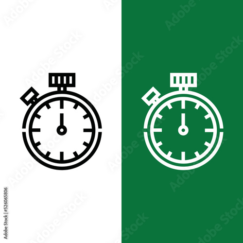 Football or Soccer Stopwatch icon in Outline Style. a stopwatch to show the match time. Vector illustration icons can be used for applications, websites, or part of a logo.