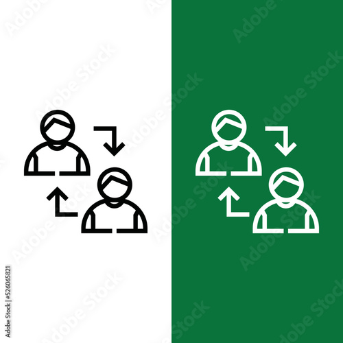 Football or Soccer Player Substitution Vector icon in Outline Style. Substitute serves to replace existing players to rest. Vector illustration icons can be used for apps, websites, or part of a logo.