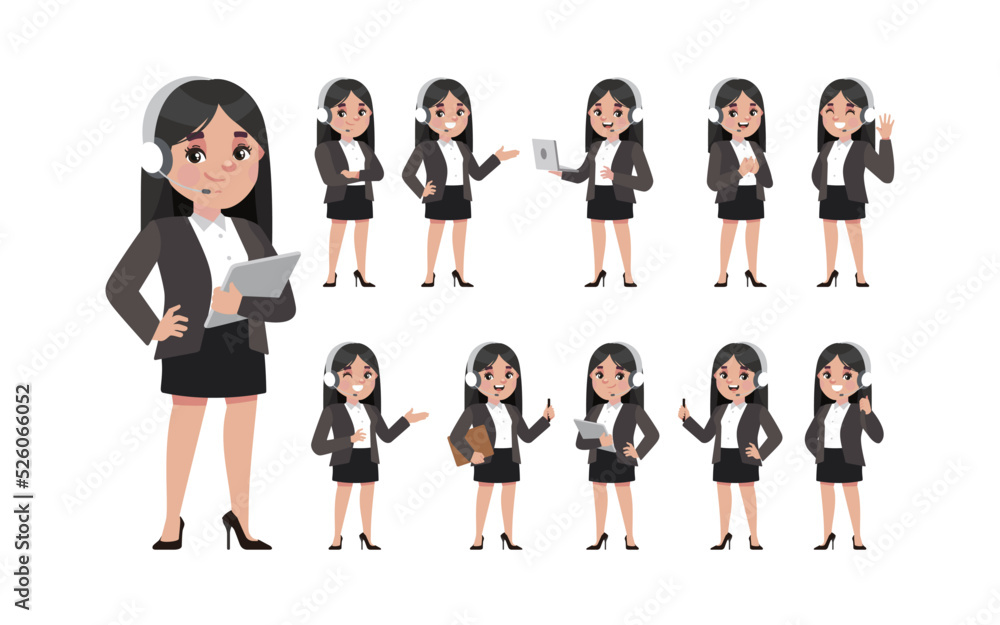 Call center and customer service character Call center and customer service character