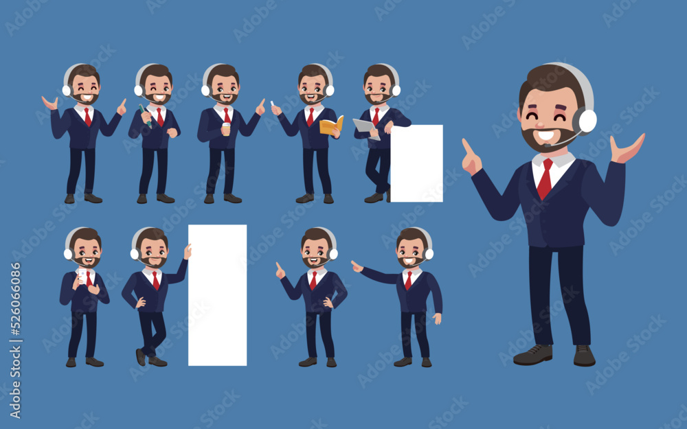 Call center and customer service character Call center and customer service character