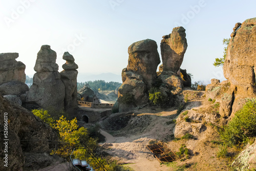 Sunset view of Rock Formation Belogradchik Rocks, Bulgaria
