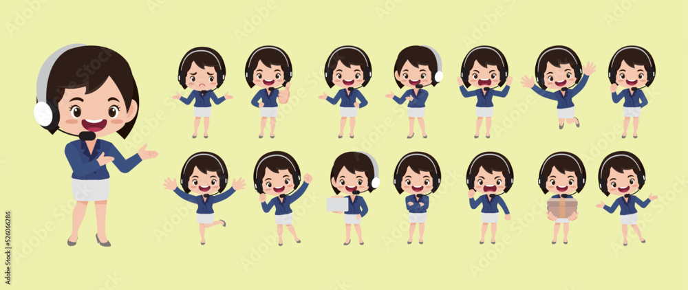 Call center and customer service character Call center and customer service character
