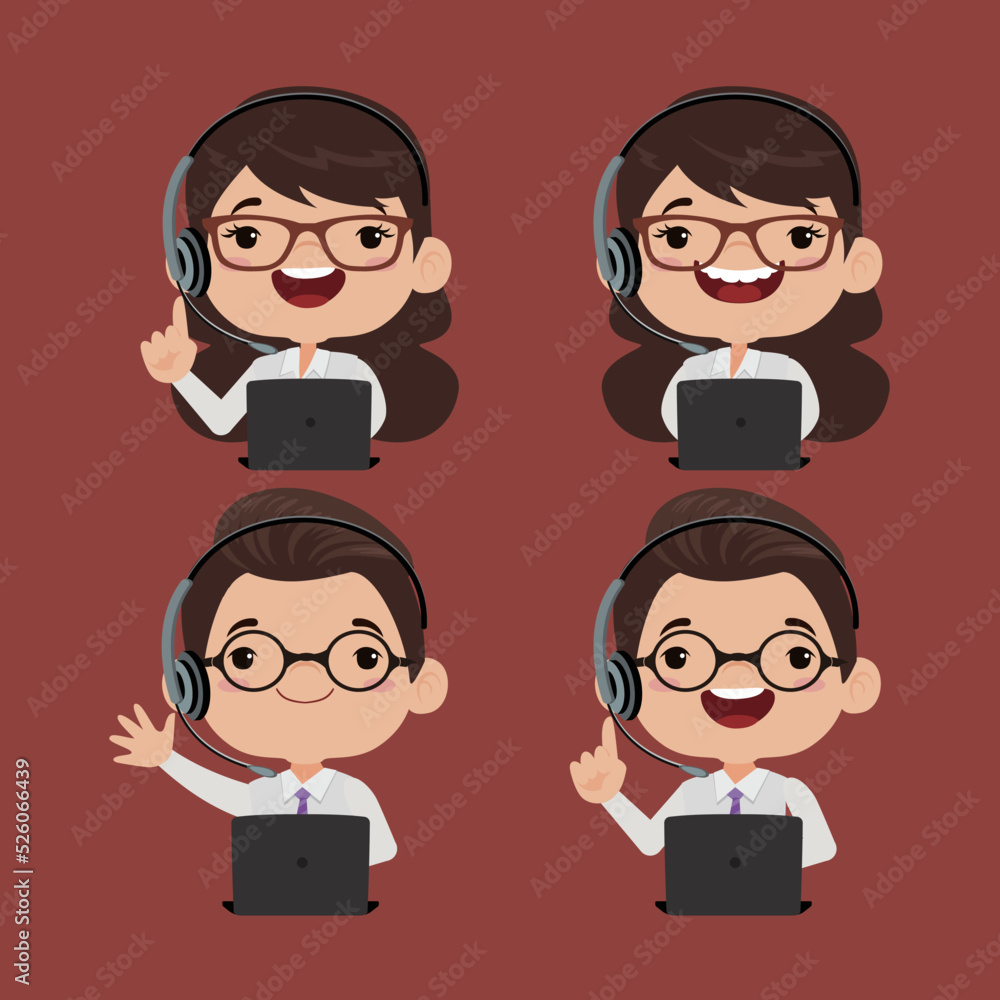 Call center and customer service character

