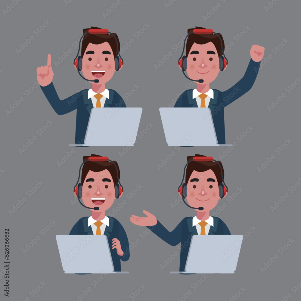 Call center and customer service character
Call center and customer service character