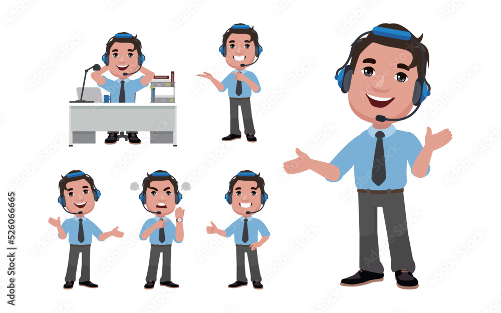 Call center and customer service character
Call center and customer service character