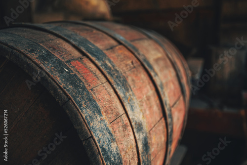 Old barrel background  cask close up 