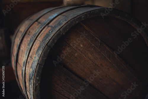 Old barrel background  cask close up 
