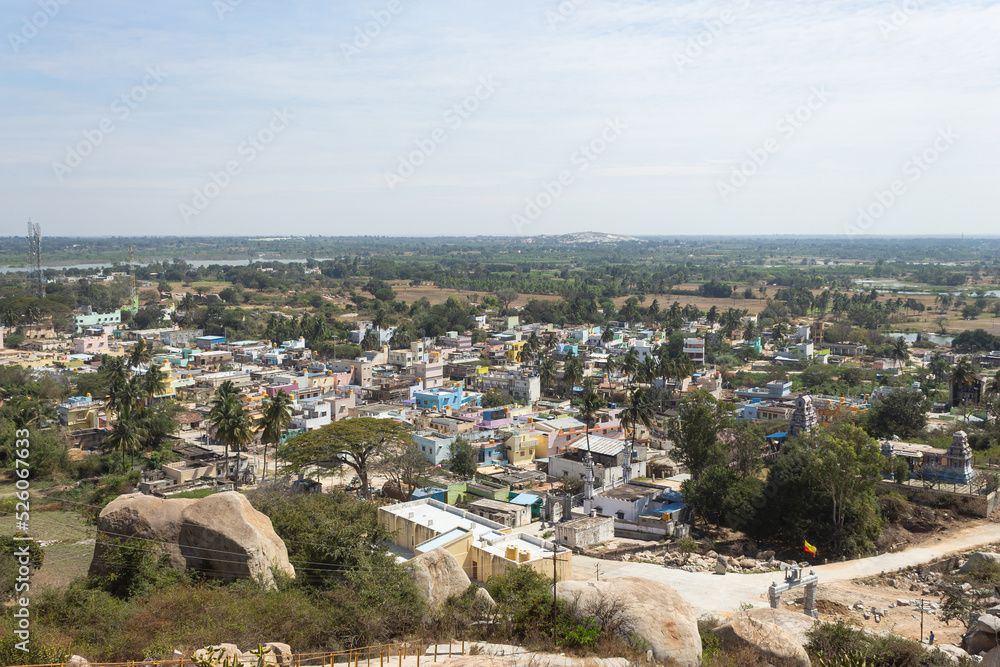 The Beautiful View of Avani Villagr From the Hills, Kolar, Karnataka, India.