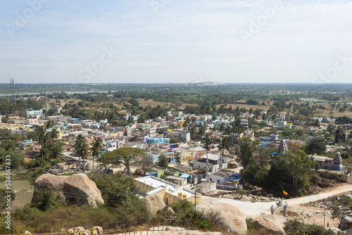 The Beautiful View of Avani Villagr From the Hills, Kolar, Karnataka, India. photo