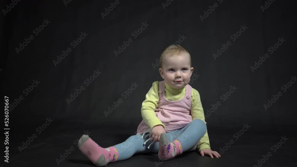 4k Cute baby playing with little horse toy 4k Cute baby playing with little horse toy