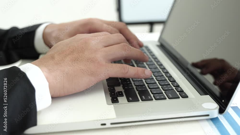 business woman Professional users use typing on laptops. notebook keyboard business woman Professional users use typing on laptops. notebook keyboard