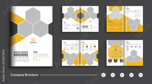 Company profile brochure design, 8 pages business profile brochure design, A4 Business Flyer template design fully editable, multipage business brochure template design, company annual report