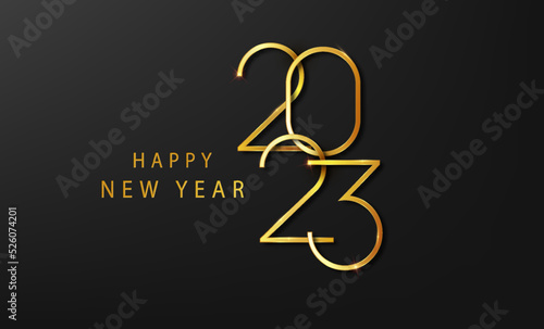2023 New Year. Minimalistic text template for holiday design