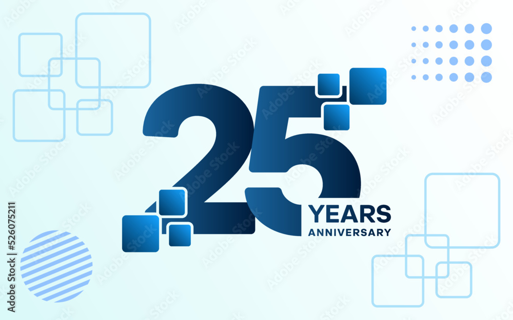 25 Year Anniversary celebration template design Vector template Stock 25 Year Anniversary celebration template design Vector template Stock