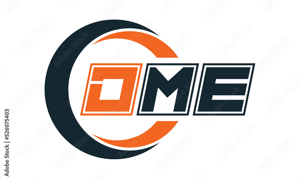 DME three-letter circle logo design. custom font logo vector template ...