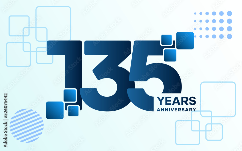 135 Year Anniversary celebration template design, Vector template. 135 Year Anniversary celebration template design, Vector template.