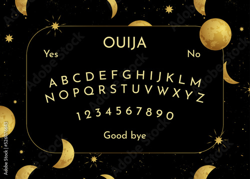 Billede på lærred Graphic template Ouija Board