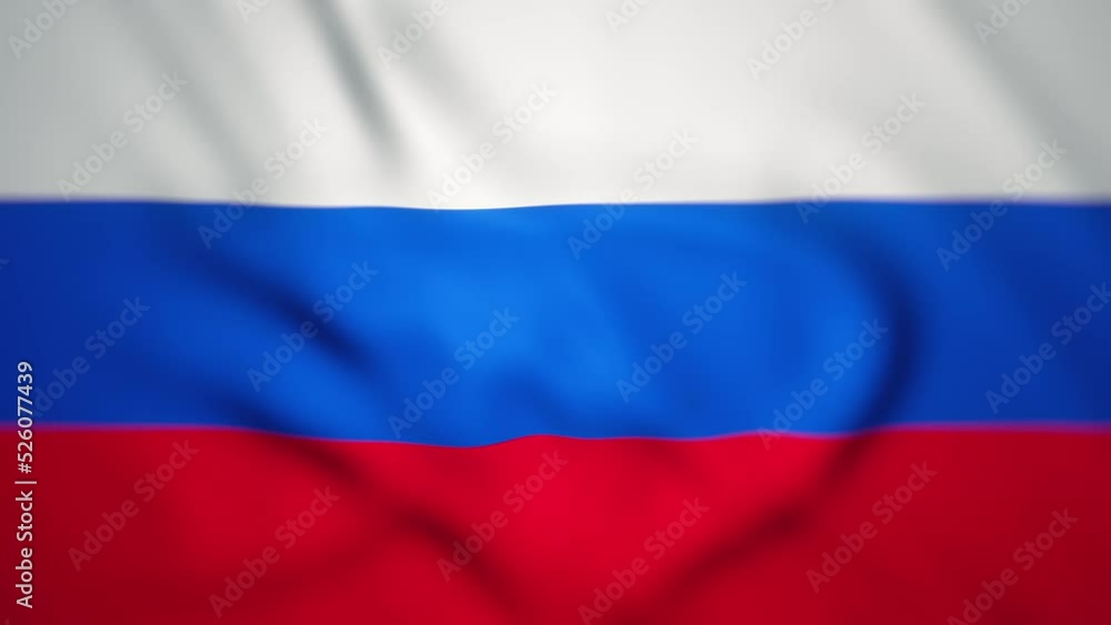 Waving colorful flag of russia federation. Russian flag is blowing in the wind Waving colorful flag of russia federation. Russian flag is blowing in the wind