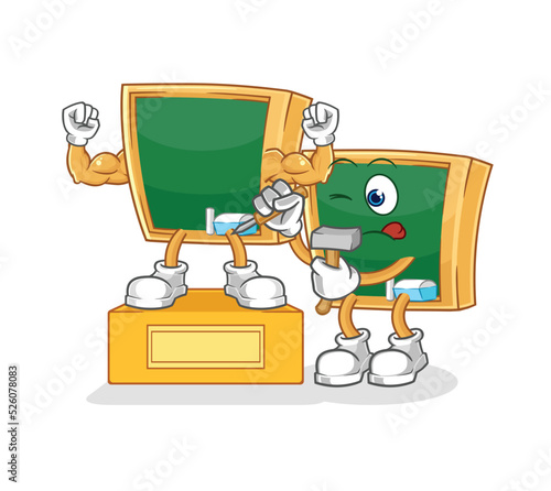 blackboard sculptor character. cartoon mascot vector