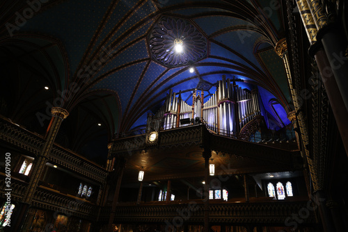 Interior view of the Basilique Notre Dame in Montreal, Canada