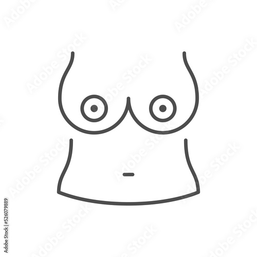 Woman breast line outline icon