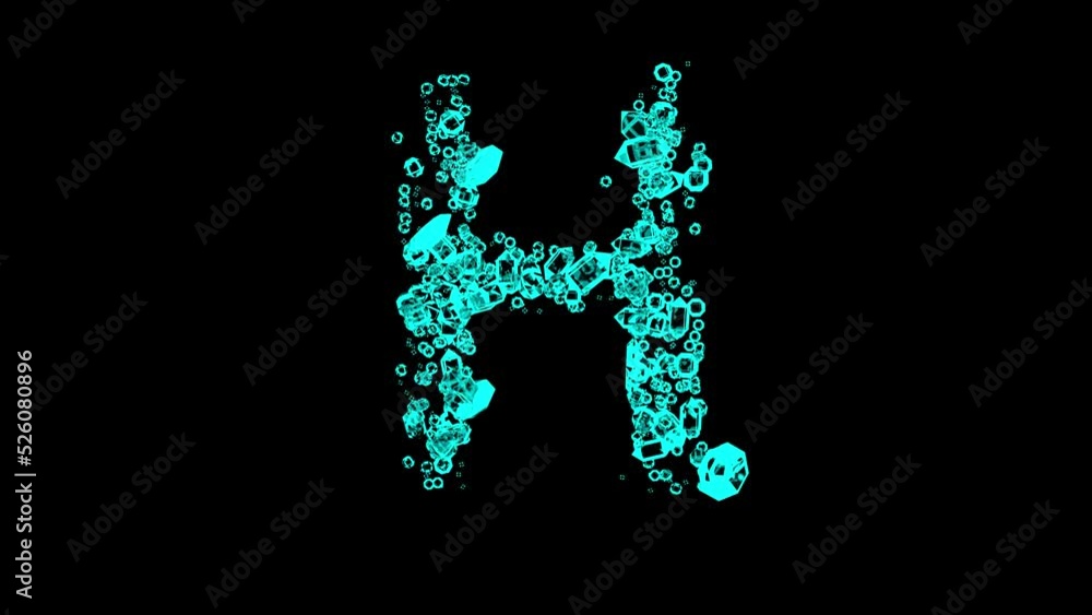 moving teal jewellery gem stones letter H - clear brilliants alphabet, isolated - loop video moving teal jewellery gem stones letter H - clear brilliants alphabet, isolated - loop video