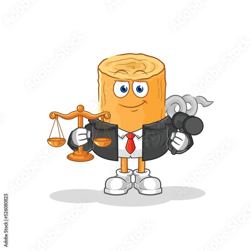 wooden corkscrew lawyer cartoon. cartoon mascot vector