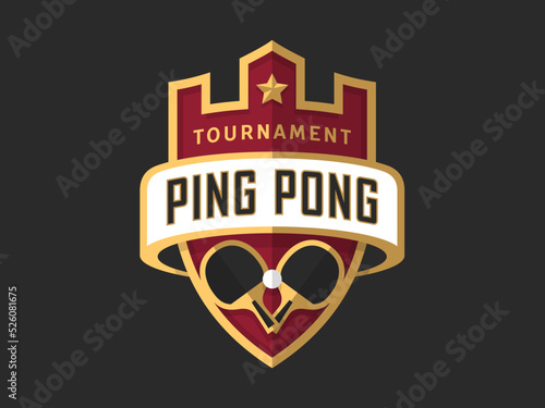 Table Tennis tournament sport logo template. Modern vector illustration. Sports badge design. Easy to use and edit.	
