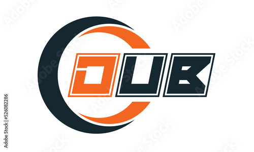 DUB three-letter circle logo design. custom font logo vector template | abstract logo | word mark logo | letter mark logo | business logo | minimalist logo | font logo |