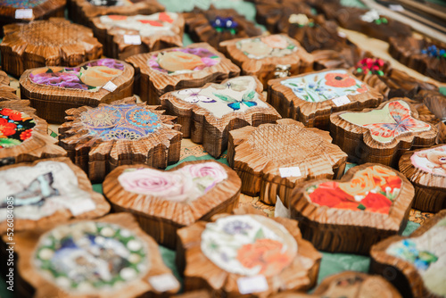 Ukrainian souvenirs at the festival of Ukrainian culture. Cherkasy, Ukraine August 1, 2019