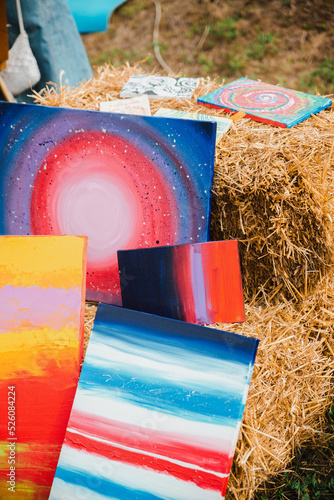 Artists paint pictures at the festival of Ukrainian culture August 1, 2019