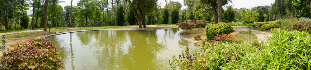 Emirgan Park, a historical urban park located in the Sariyer district of Istanbul, Turkey. Tourists visit and spend the weekend.ISTANBUL TURKEY August 2022