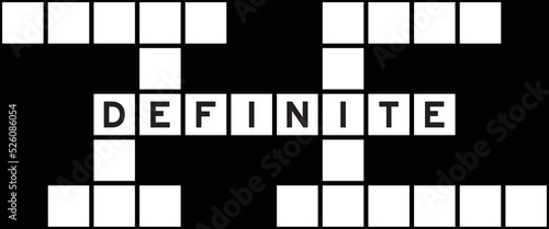 Alphabet letter in word definite on crossword puzzle background