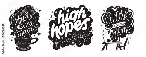 Inspirational lettering quote postcard. Modern calligraphy. Brush painted letters, vector