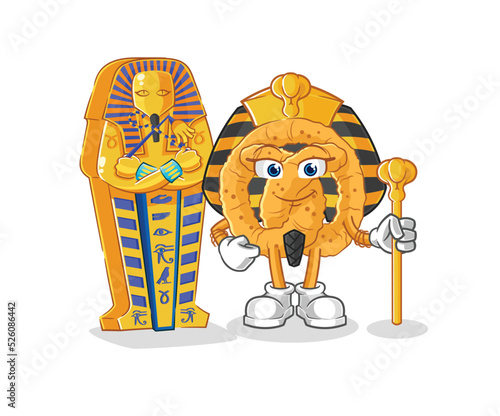 pretzel ancient egypt cartoon. cartoon mascot vector
