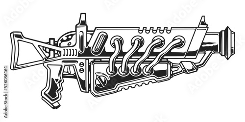 Martian weapon vintage monochrome label
