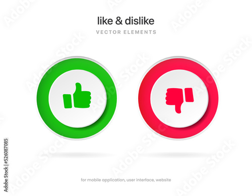 Checkmark, confirm, approve, appreciate, like symbol. Decline, reject, deny, dislike label badge flag button for mobile app, website, UI UX, promotion. High quality vector illustration EPS10