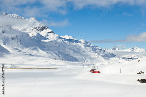 Red Express in the Winter Season, Poschiavo Switzerland