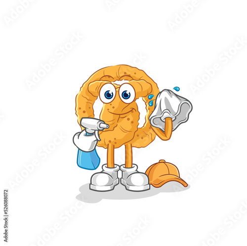 pretzel cleaner vector. cartoon character