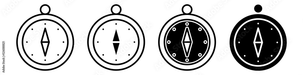 Compass icon vector set adventure illustration sign collection. Hike symbol or logo. Compass icon vector set adventure illustration sign collection. Hike symbol or logo.
