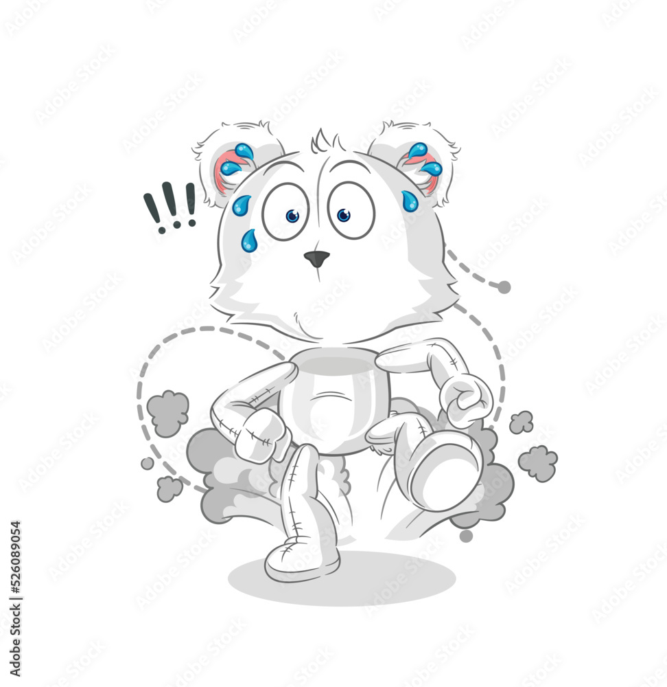 polar bear running illustration. character vector