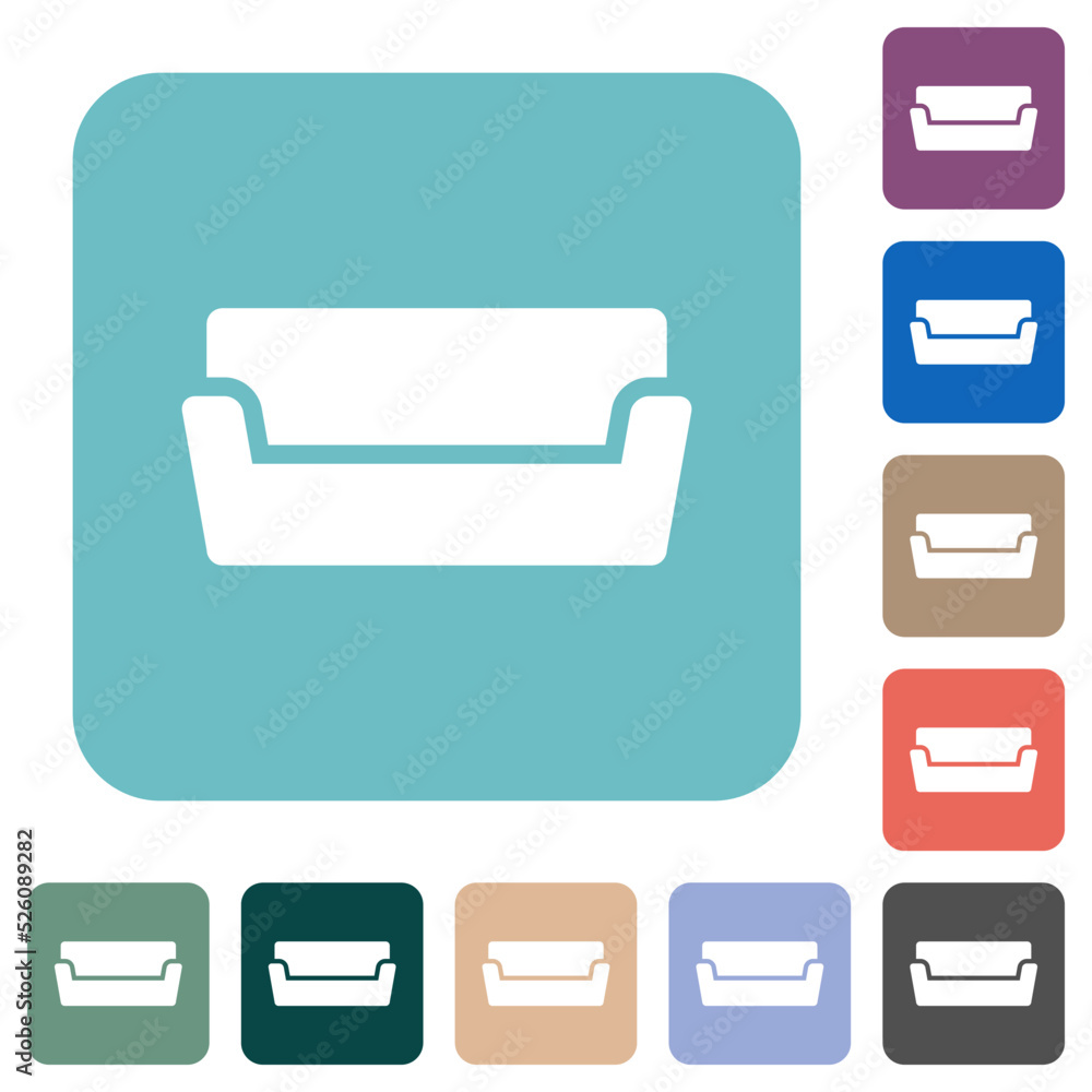 Couch rounded square flat icons Couch rounded square flat icons