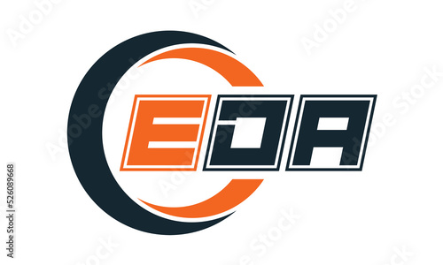 EDA three-letter circle logo design. custom font logo vector template | abstract logo | word mark logo | letter mark logo | business logo | minimalist logo | font logo |