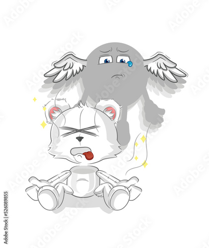 polar bear spirit leaves the body mascot. cartoon vector