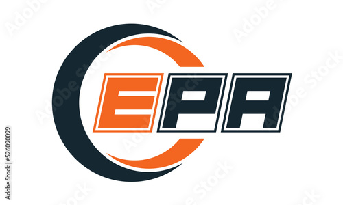EPA three-letter circle logo design. custom font logo vector template | abstract logo | word mark logo | letter mark logo | business logo | minimalist logo | font logo |