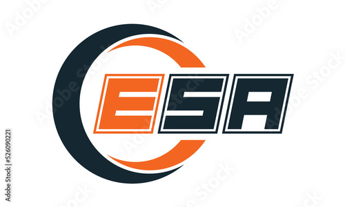 ESA three-letter circle logo design. custom font logo vector template | abstract logo | word mark logo | letter mark logo | business logo | minimalist logo | font logo |