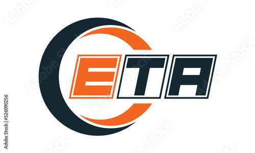 ETA three-letter circle logo design. custom font logo vector template | abstract logo | word mark logo | letter mark logo | business logo | minimalist logo | font logo |