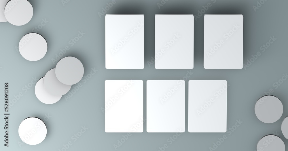 Playing cards mockup, deck of playing cards on grey background. 3D rendering illustration Playing cards mockup, deck of playing cards on grey background. 3D rendering illustration