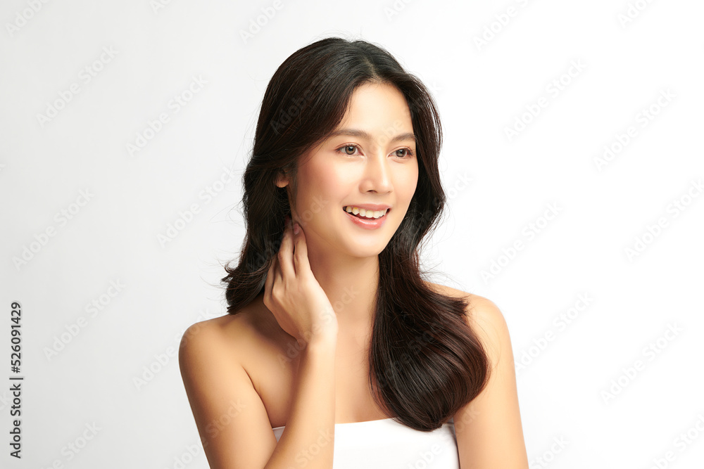Beautiful young asian woman with clean fresh skin on white background, Face care, Facial treatment, Cosmetology, beauty and spa, Asian women portrait. Beautiful young asian woman with clean fresh skin on white background, Face care, Facial treatment, Cosmetology, beauty and spa, Asian women portrait.