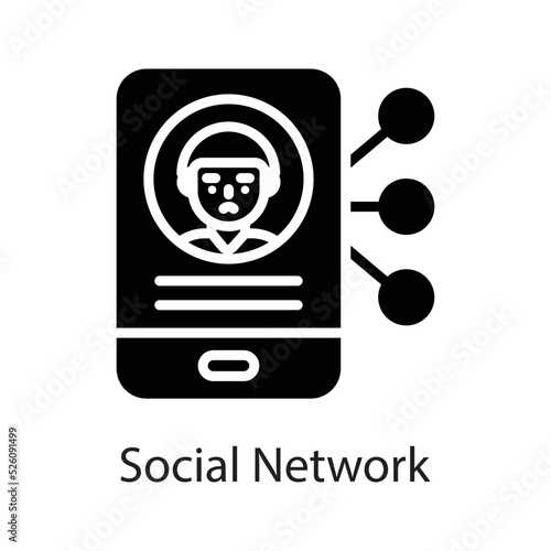 Social Network vector Solid Icon Design illustration on White background. EPS 10 File 